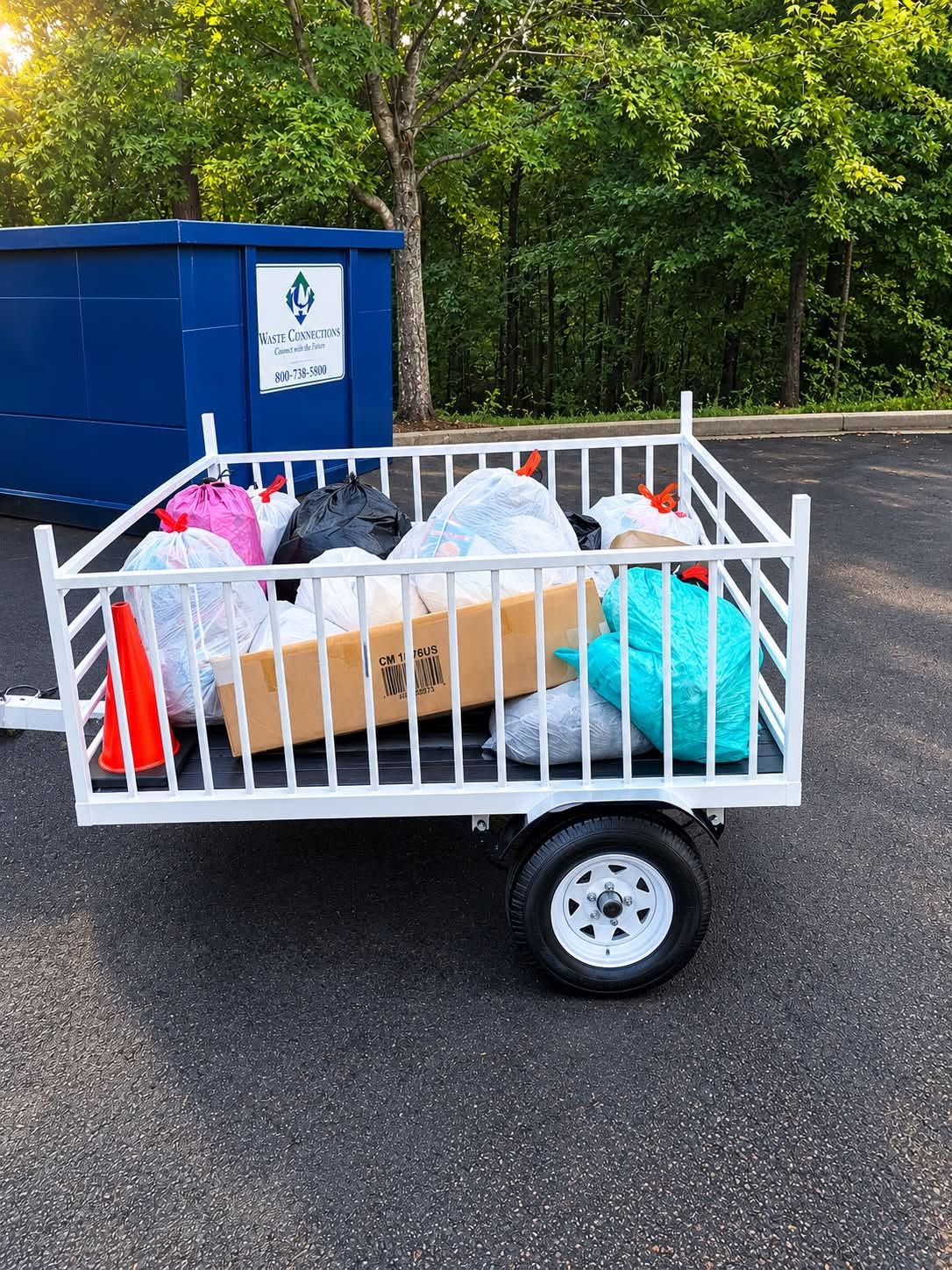 Premium Waste collection trailer prepared for community service